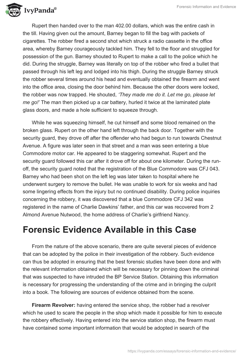 Forensic Information and Evidence. Page 3