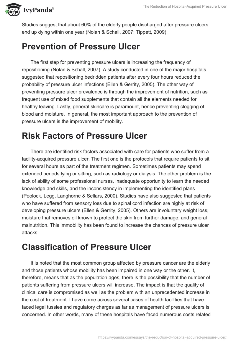 The Reduction of Hospital-Acquired Pressure Ulcer. Page 2