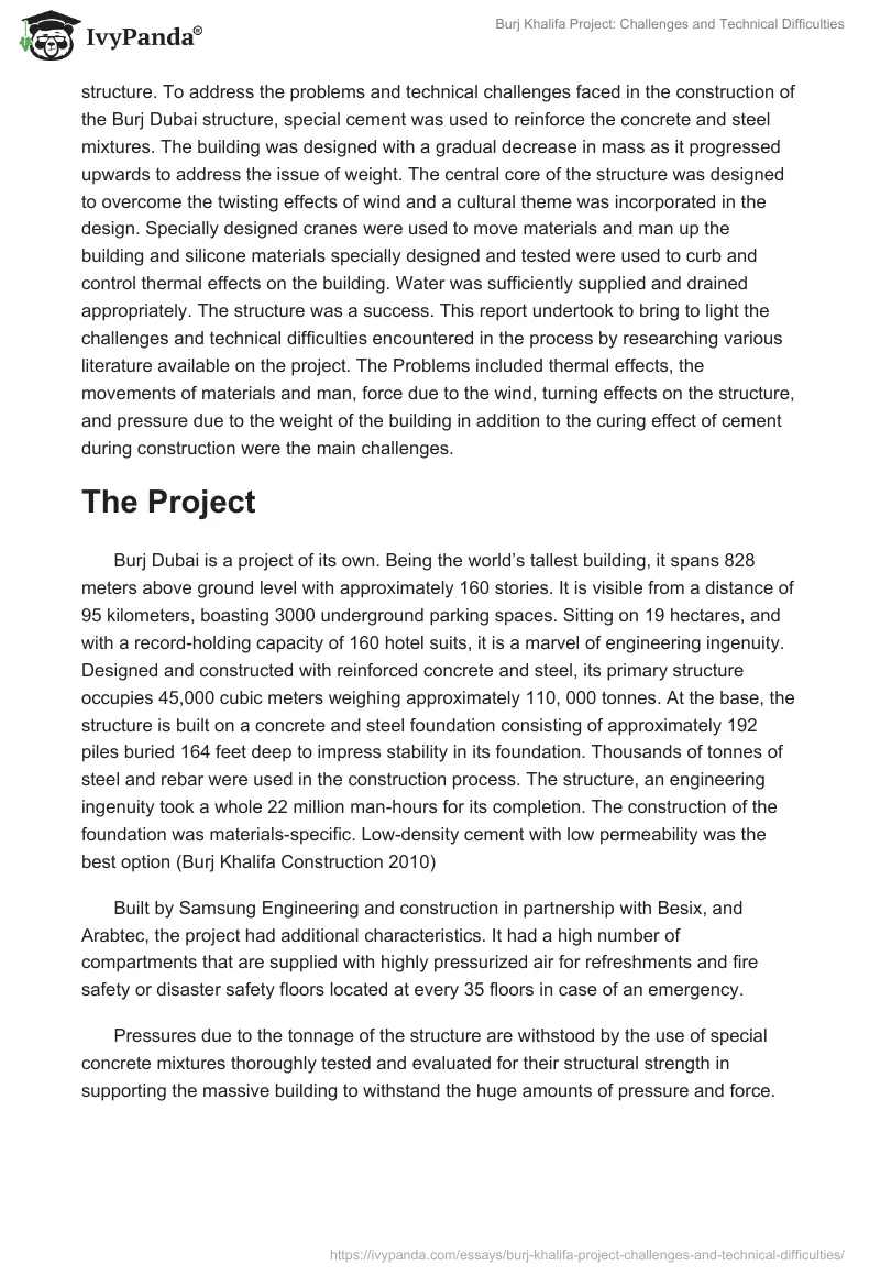 Burj Khalifa Project: Challenges and Technical Difficulties. Page 2