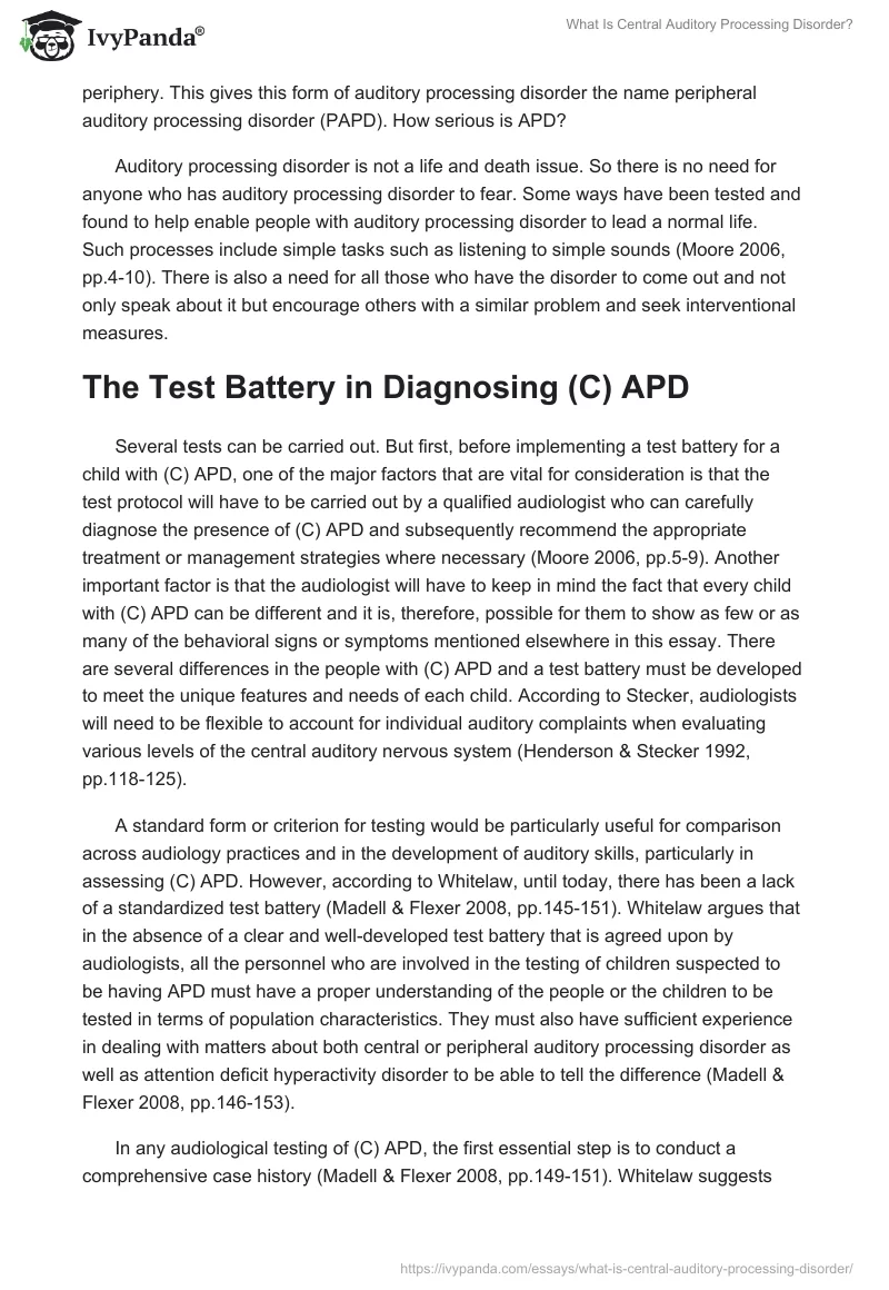 What Is Central Auditory Processing Disorder?. Page 4