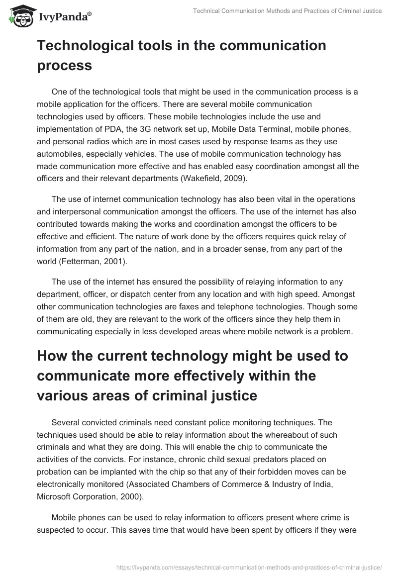 Technical Communication Methods and Practices of Criminal Justice. Page 2