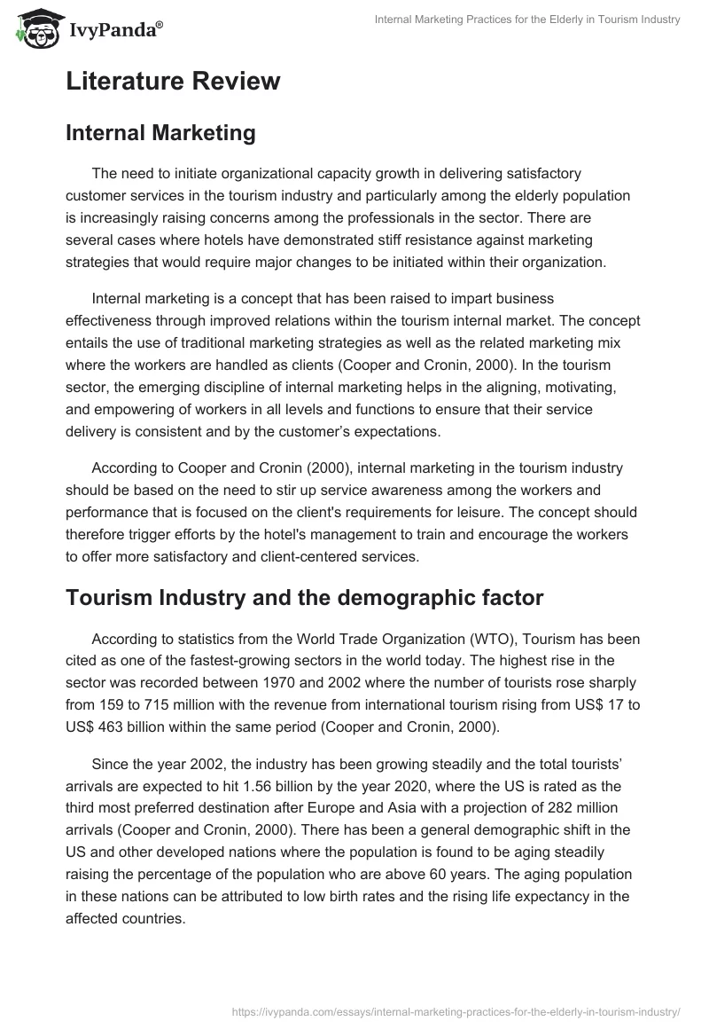 Internal Marketing Practices for the Elderly in Tourism Industry. Page 2