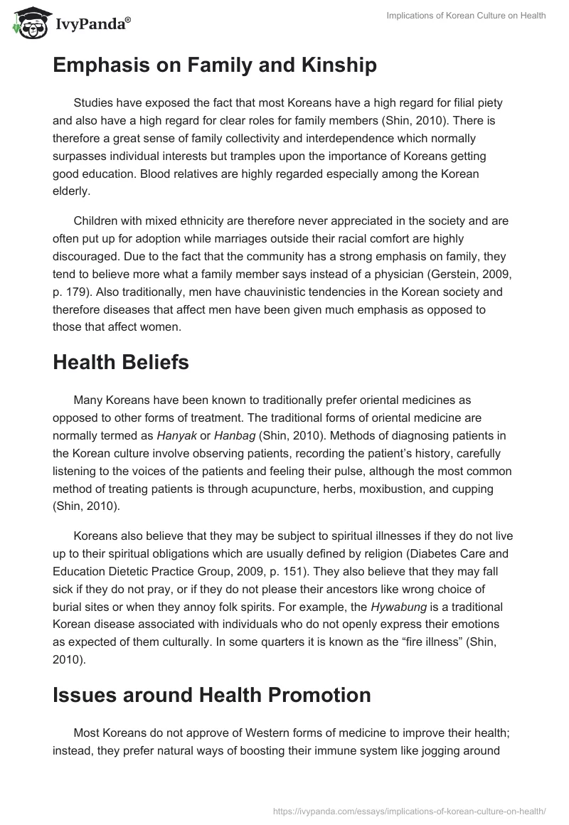 Implications of Korean Culture on Health. Page 3