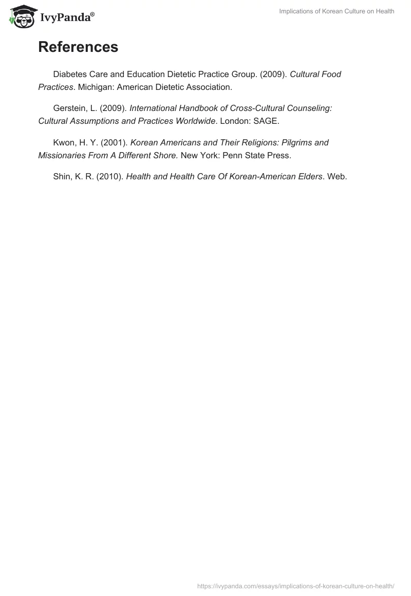 Implications of Korean Culture on Health. Page 5