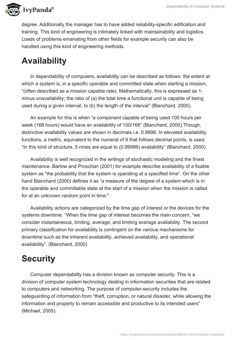Dependability of Computer Systems. Page 3