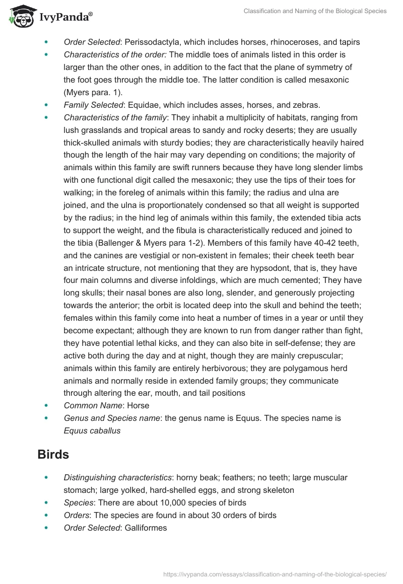 Classification and Naming of the Biological Species. Page 2