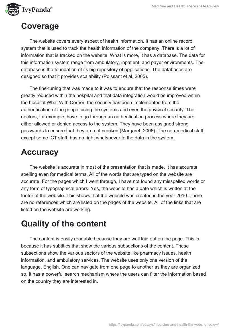 Medicine and Health: The Website Review. Page 2