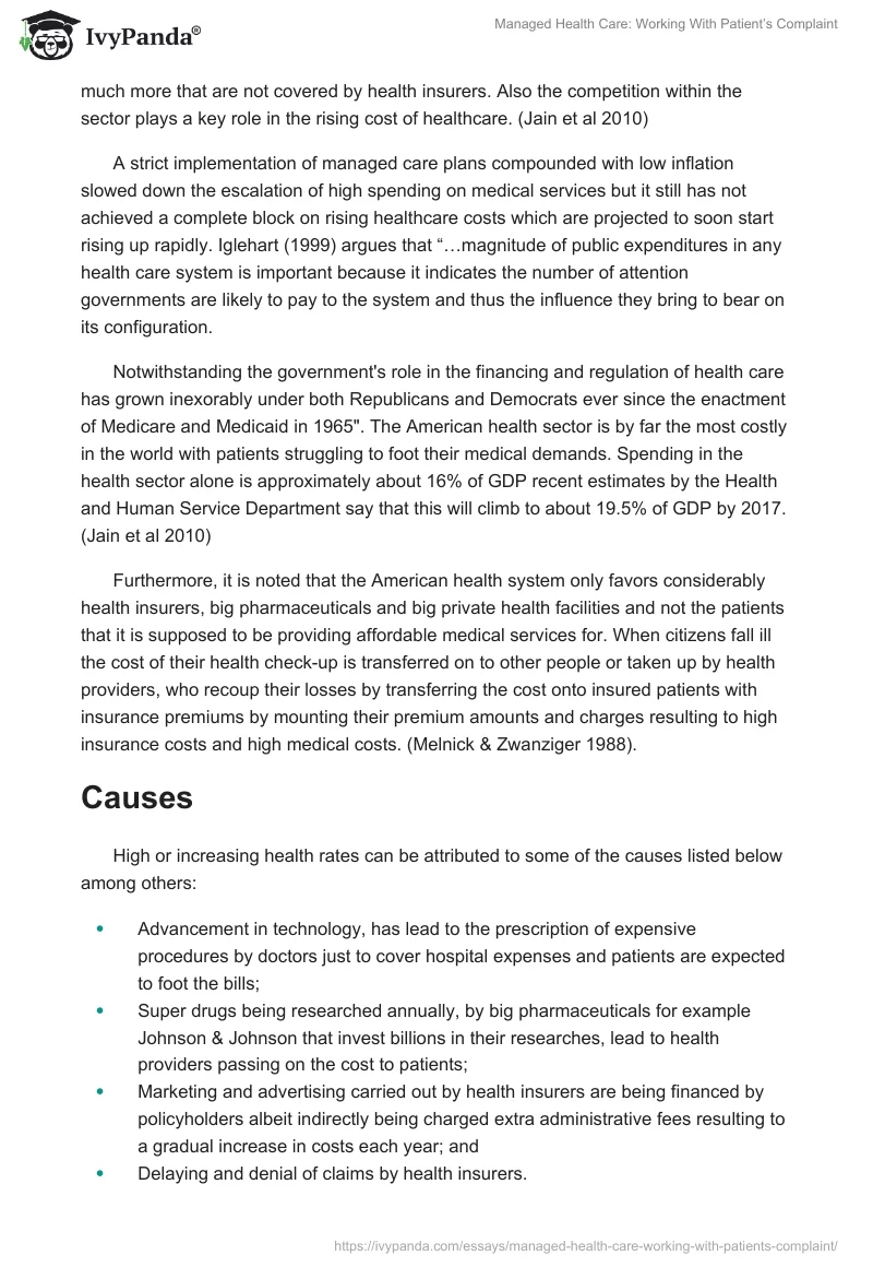 Managed Health Care: Working With Patient’s Complaint. Page 2