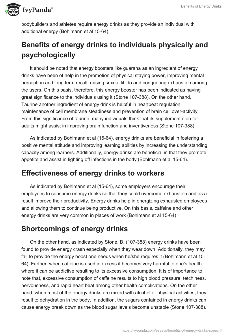 Benefits of Energy Drinks. Page 2