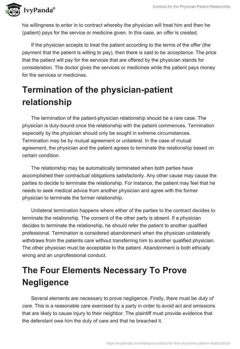 Contract for the Physician-Patient Relationship. Page 2