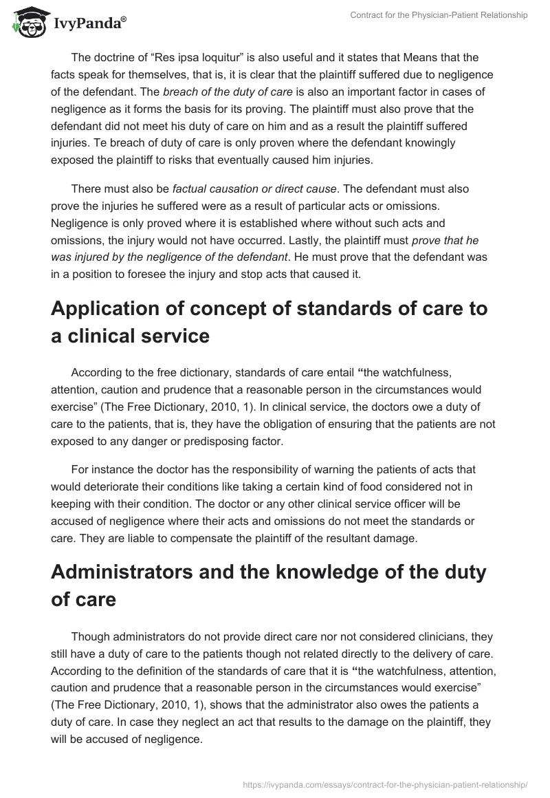 Contract for the Physician-Patient Relationship. Page 3