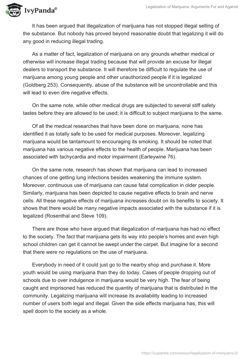 Legalization of Marijuana: Arguments For and Against. Page 4