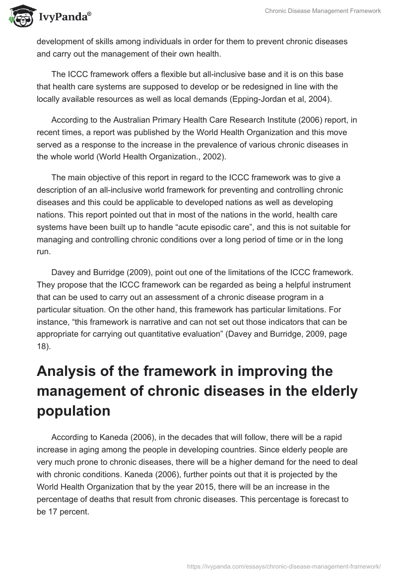 Chronic Disease Management Framework. Page 2