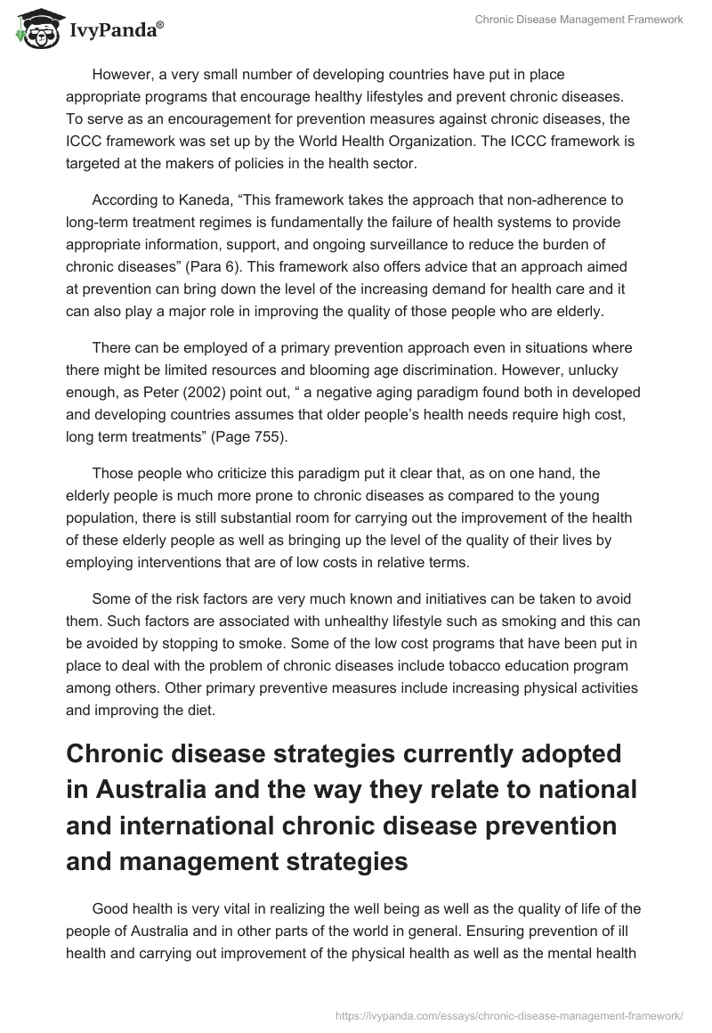 Chronic Disease Management Framework. Page 3