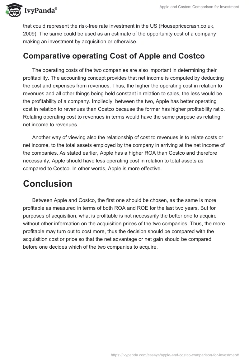 Apple and Costco: Comparison for Investment. Page 2