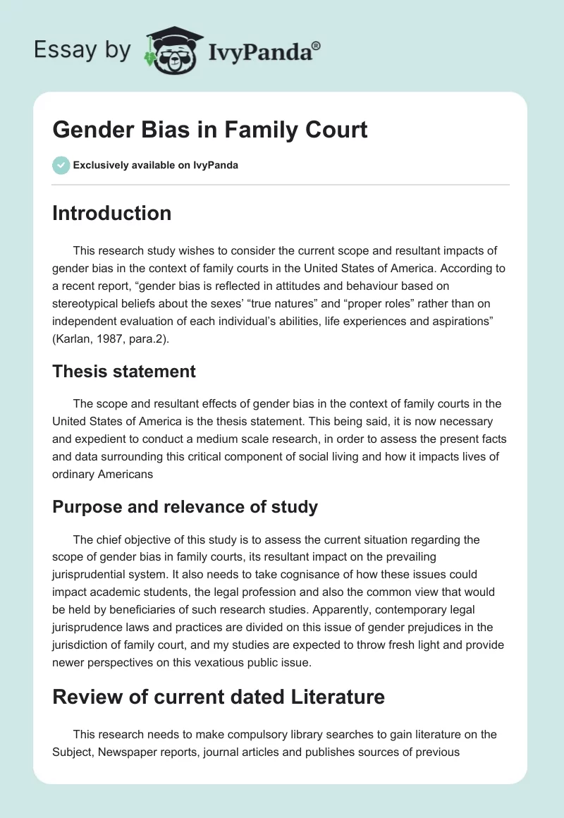 Gender Bias in Family Court. Page 1