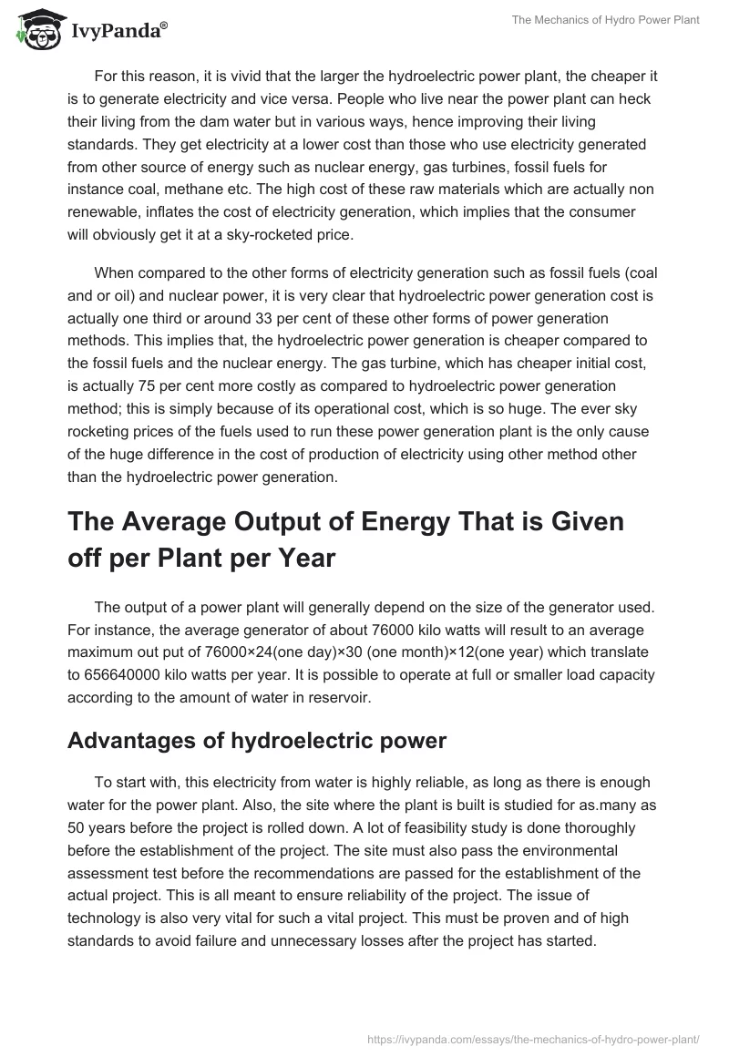 hydro power plant research paper