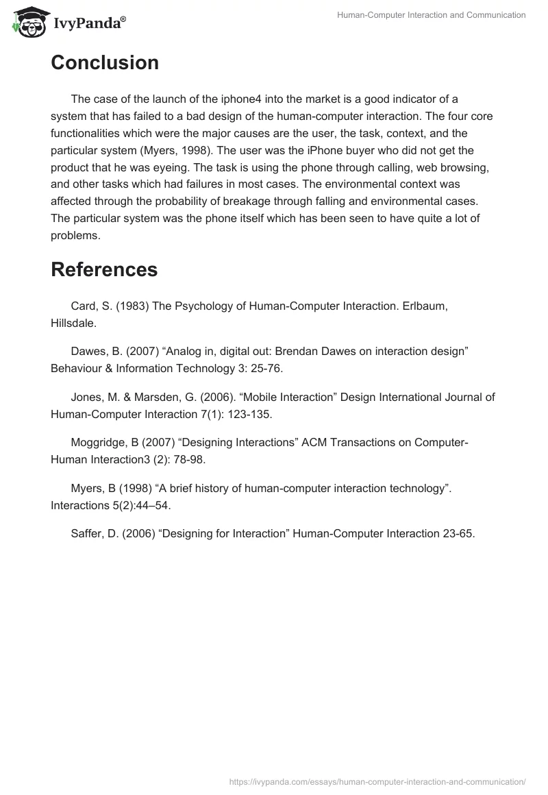 Human-Computer Interaction and Communication. Page 4