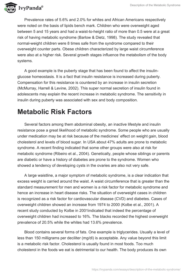 Description of the Metabolic Syndrome. Page 3