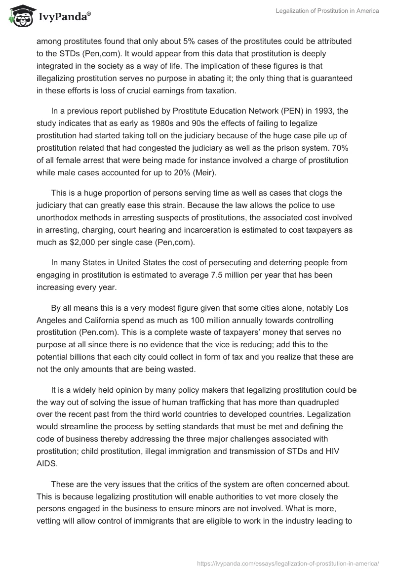 Legalization of Prostitution in America. Page 2