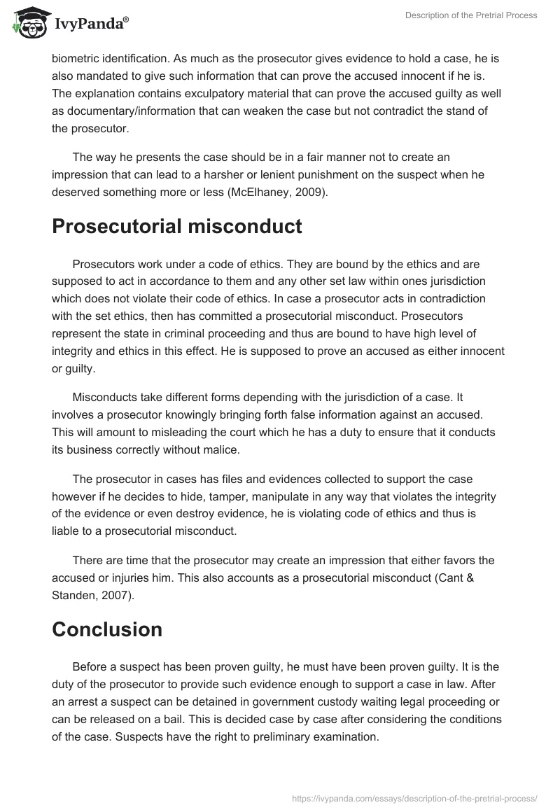 Description of the Pretrial Process. Page 3