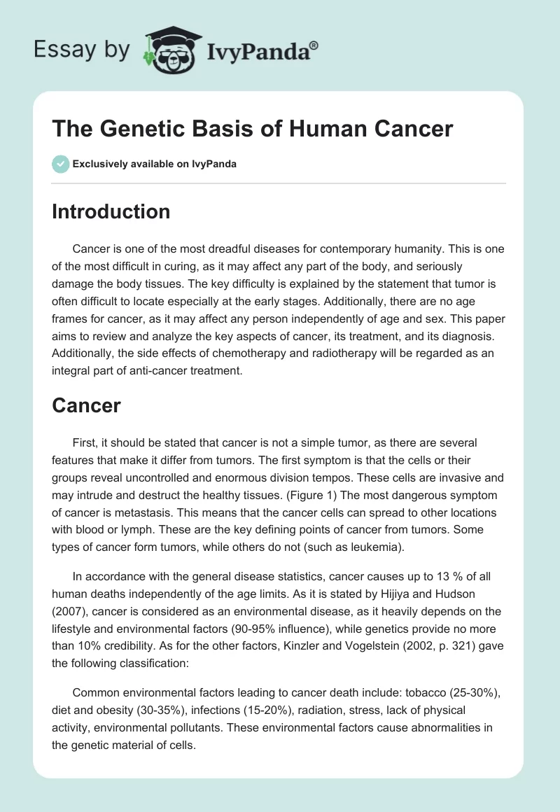 The Genetic Basis of Human Cancer. Page 1