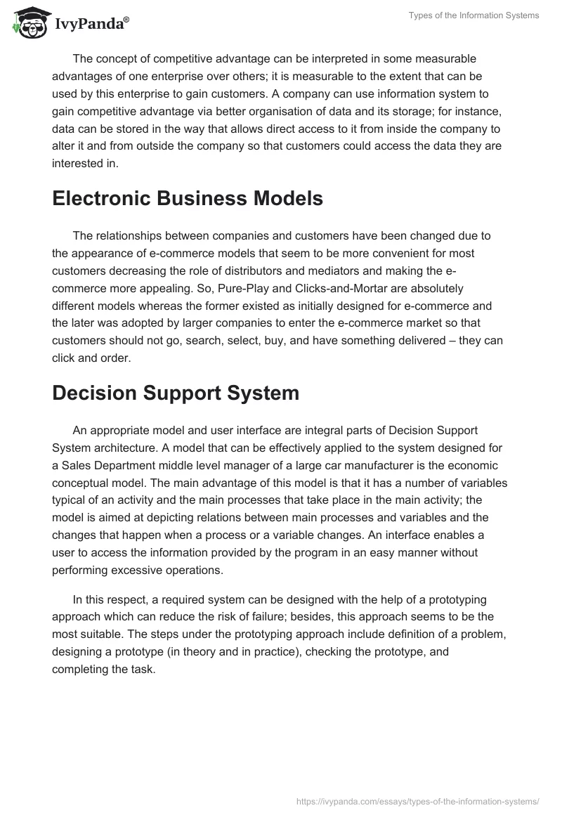 Types of the Information Systems. Page 2