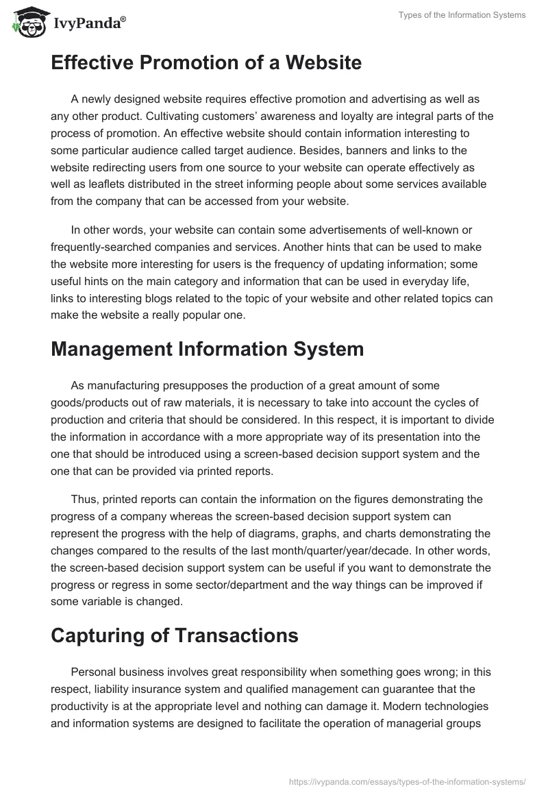 Types of the Information Systems. Page 3