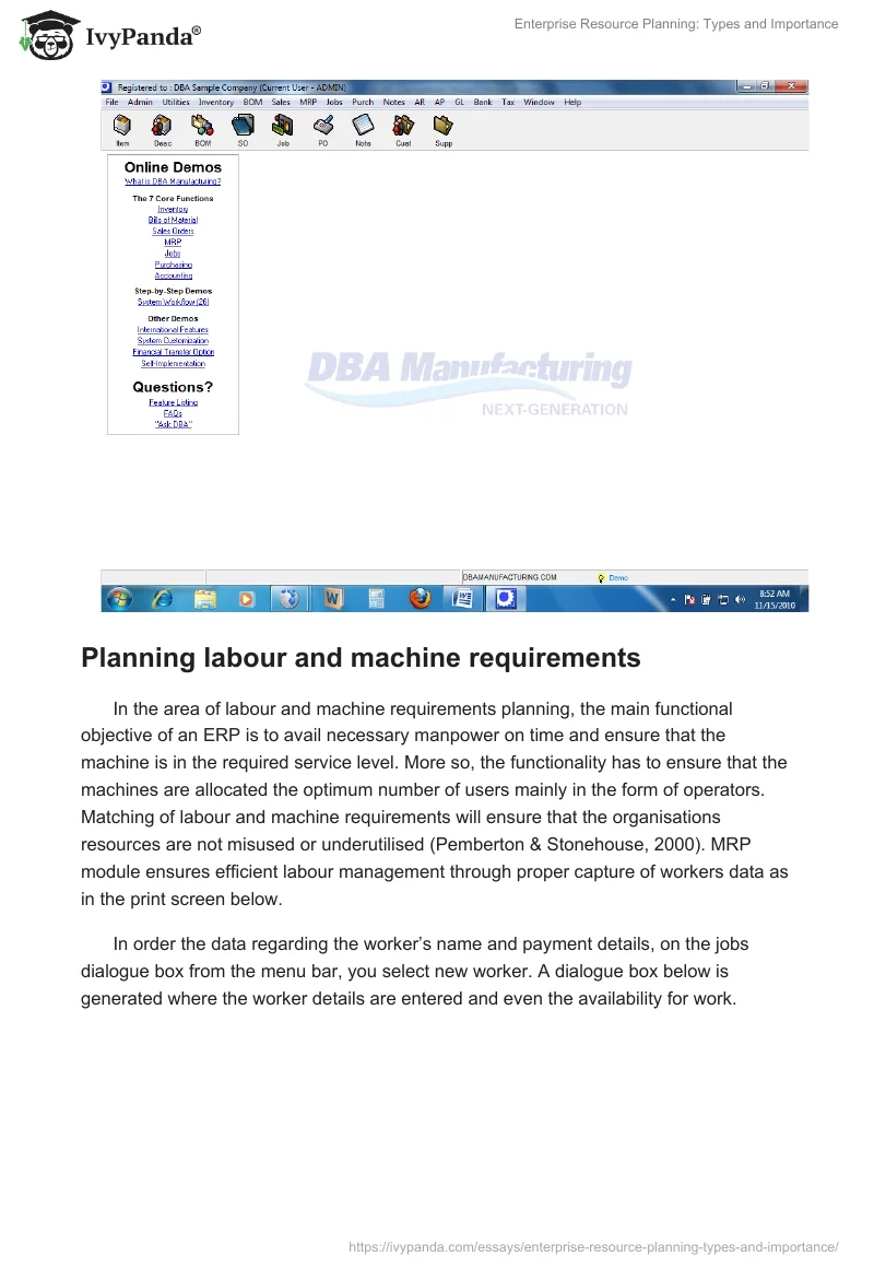 Enterprise Resource Planning: Types and Importance. Page 2