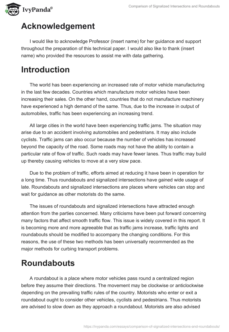 Comparison of Signalized Intersections and Roundabouts. Page 2