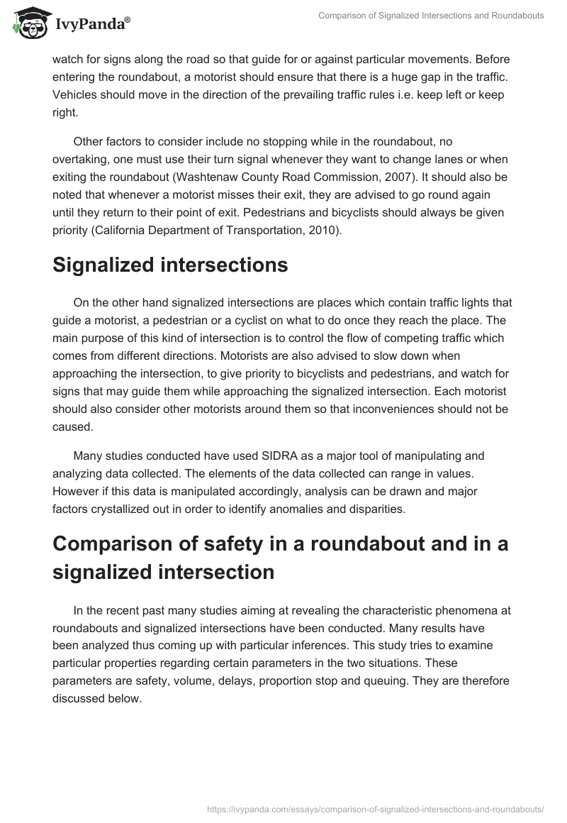 Comparison of Signalized Intersections and Roundabouts. Page 3