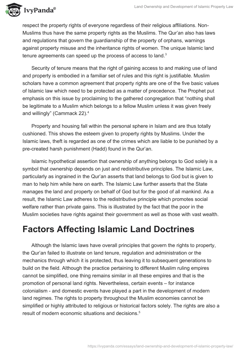 Land Ownership and Development of Islamic Property Law. Page 2