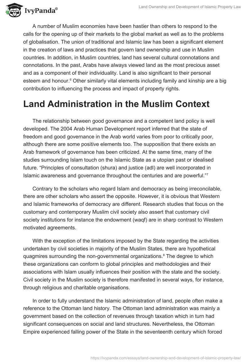 Land Ownership and Development of Islamic Property Law. Page 3