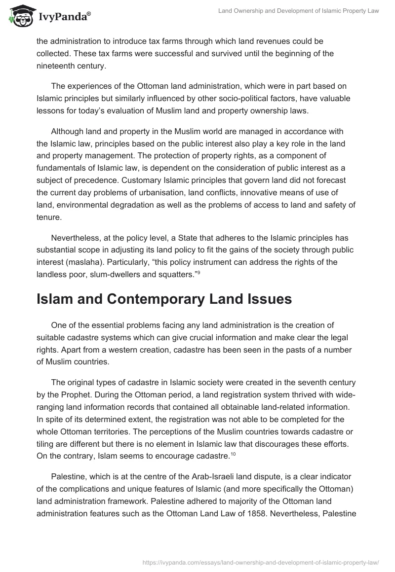 Land Ownership and Development of Islamic Property Law. Page 4