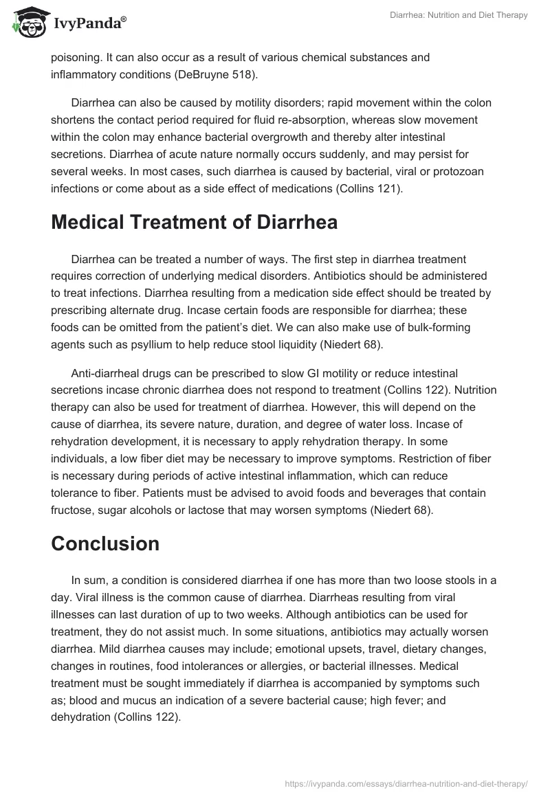 Diarrhea: Nutrition and Diet Therapy. Page 2
