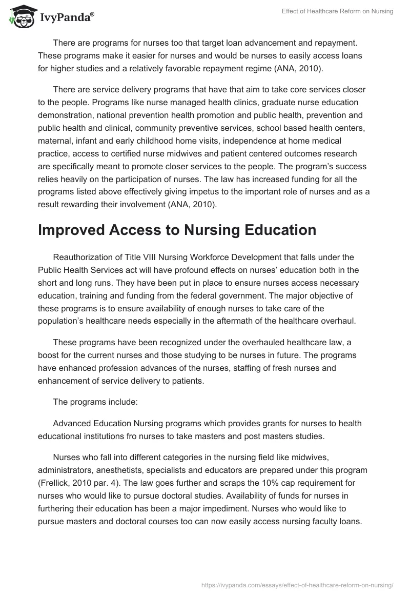 Effect of Healthcare Reform on Nursing. Page 3