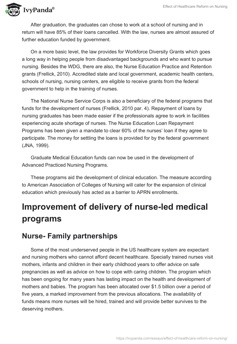 Effect of Healthcare Reform on Nursing. Page 4