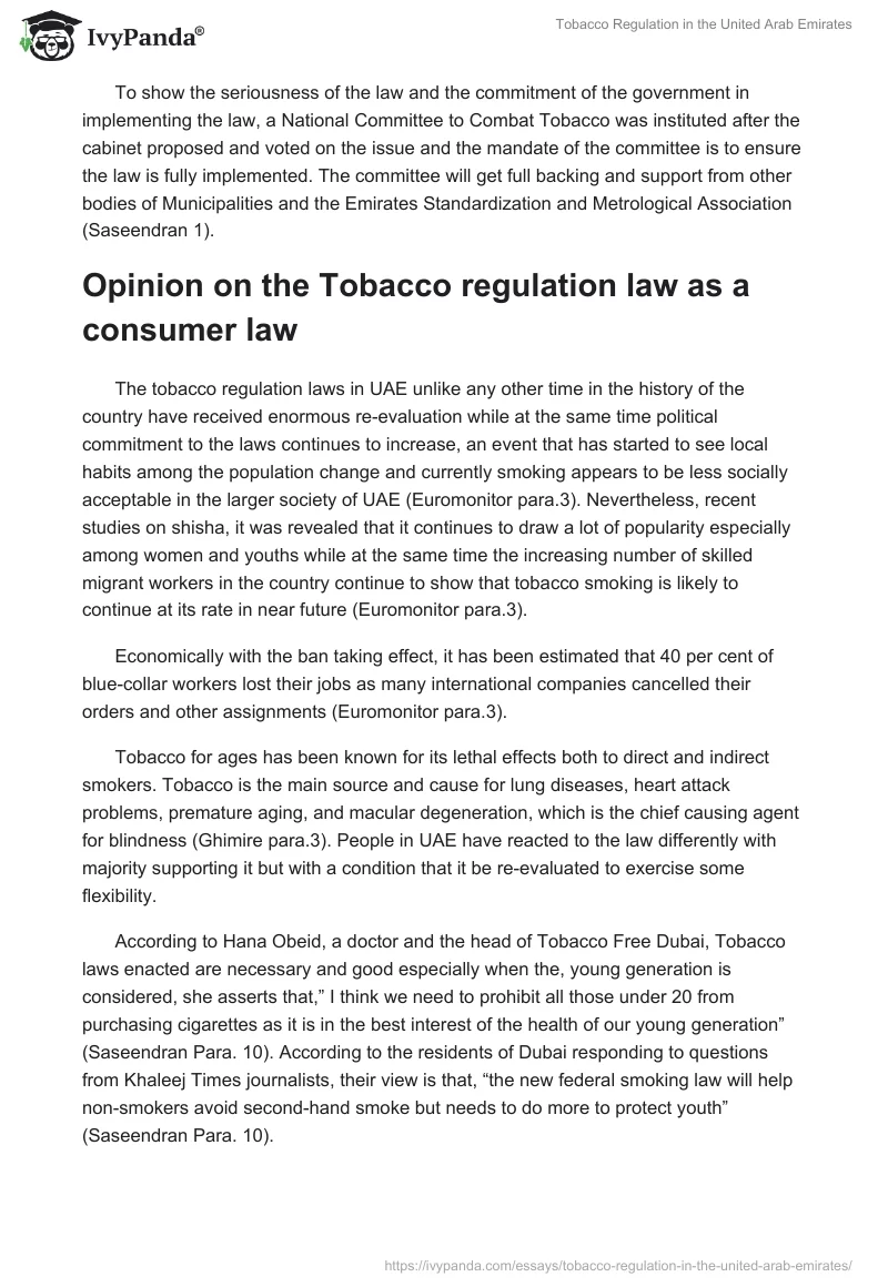 Tobacco Regulation in the United Arab Emirates. Page 4
