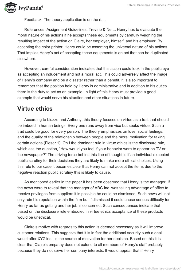 Ethical Dilemmas in Business Processes. Page 3