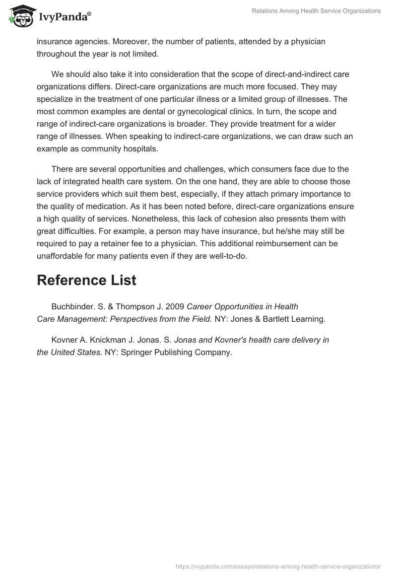 Relations Among Health Service Organizations. Page 2