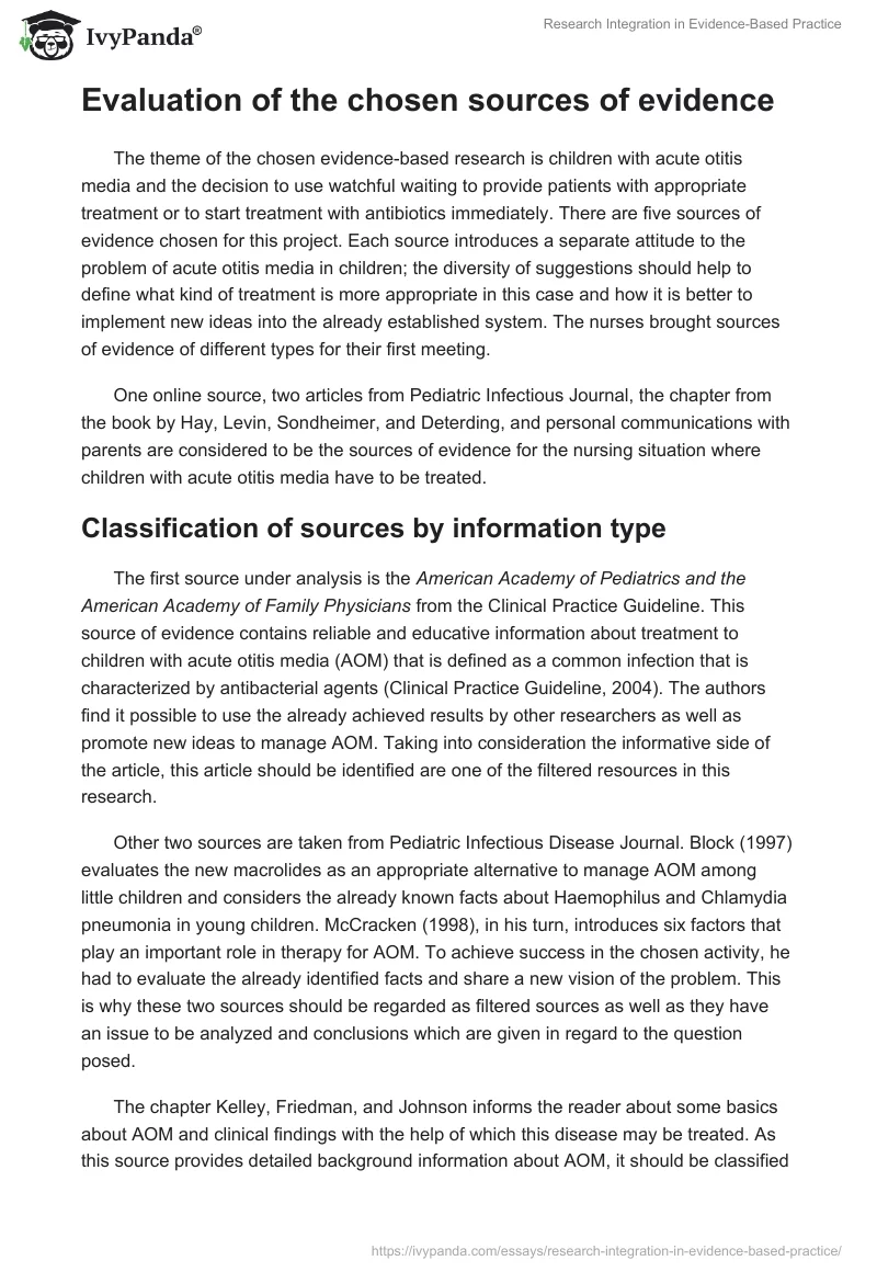 Research Integration in Evidence-Based Practice. Page 2