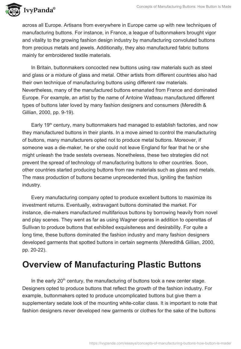 Concepts of Manufacturing Buttons: How Button Is Made. Page 2