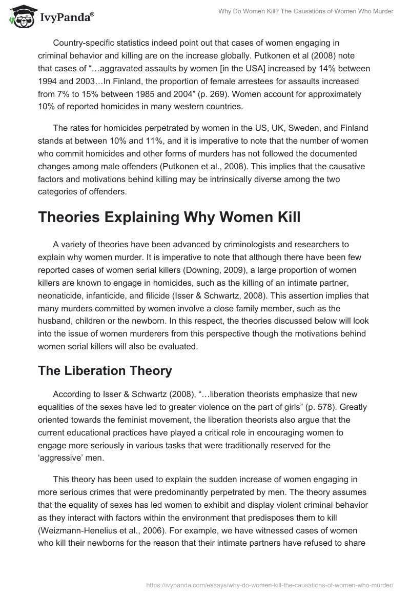 Why Do Women Kill? The Causations of Women Who Murder. Page 2