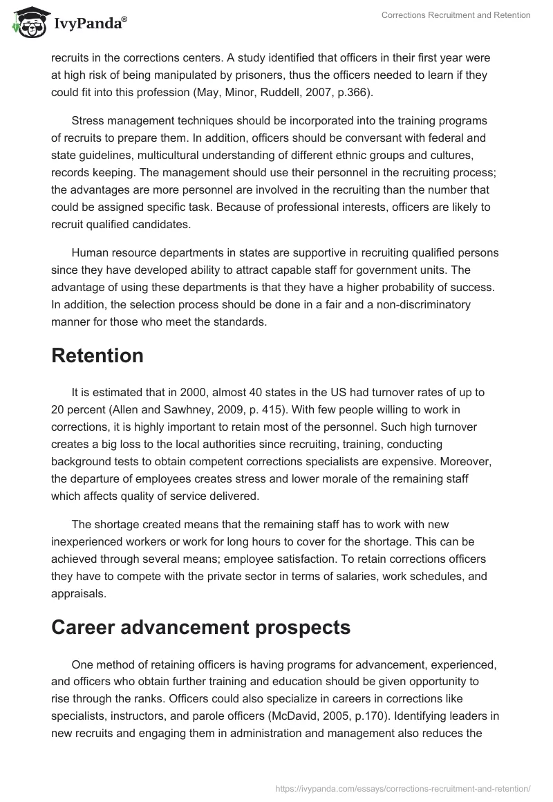 Corrections Recruitment and Retention. Page 4