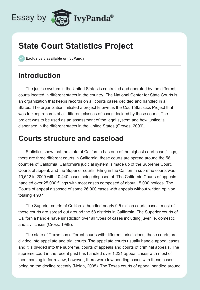 State Court Statistics Project. Page 1