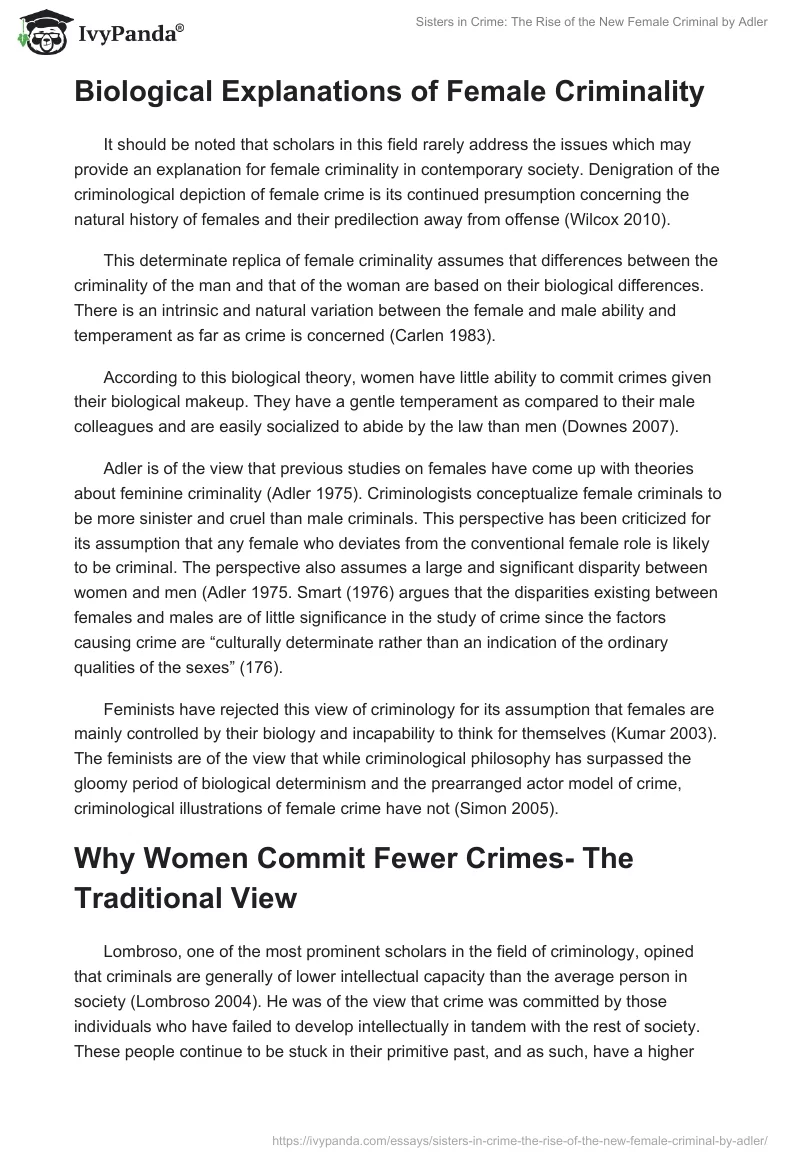 "Sisters in Crime: The Rise of the New Female Criminal" by Adler. Page 5