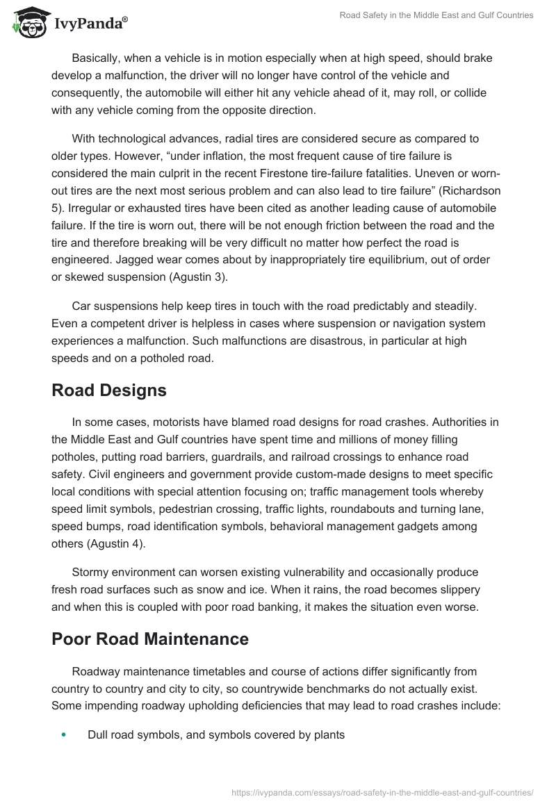 Road Safety in the Middle East and Gulf Countries. Page 4
