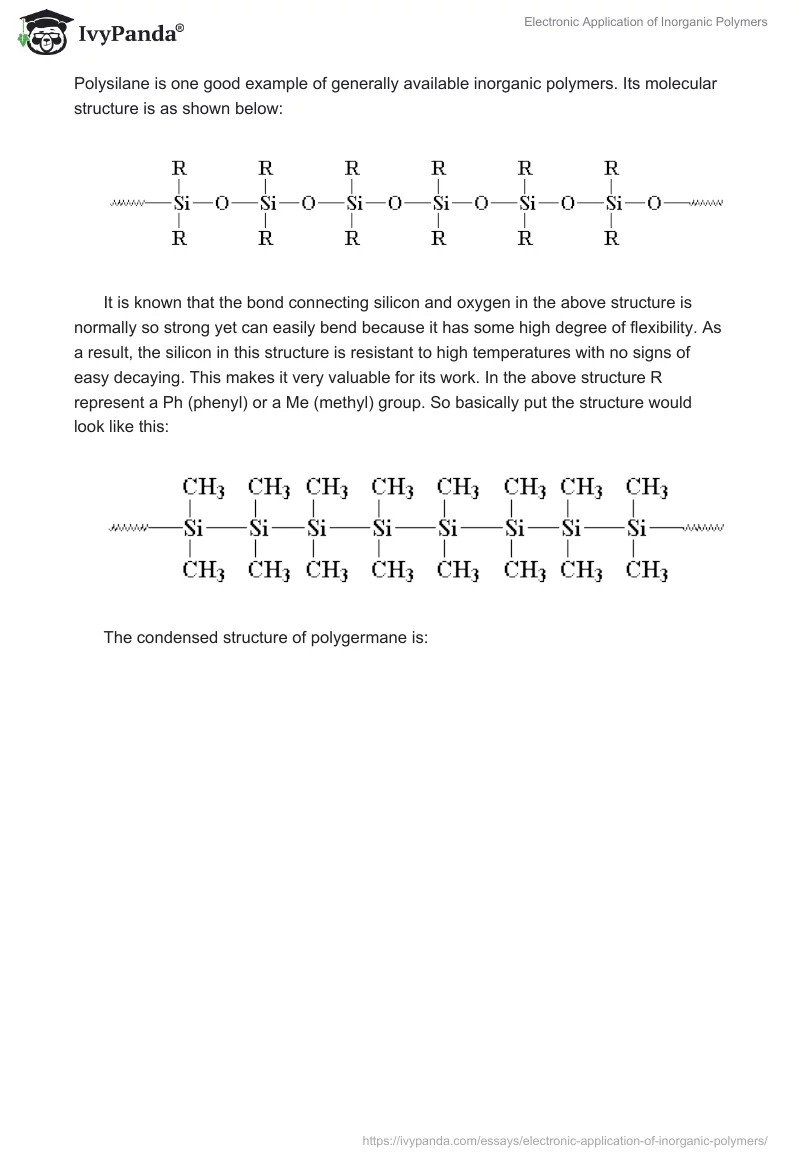 Electronic Application of Inorganic Polymers. Page 3