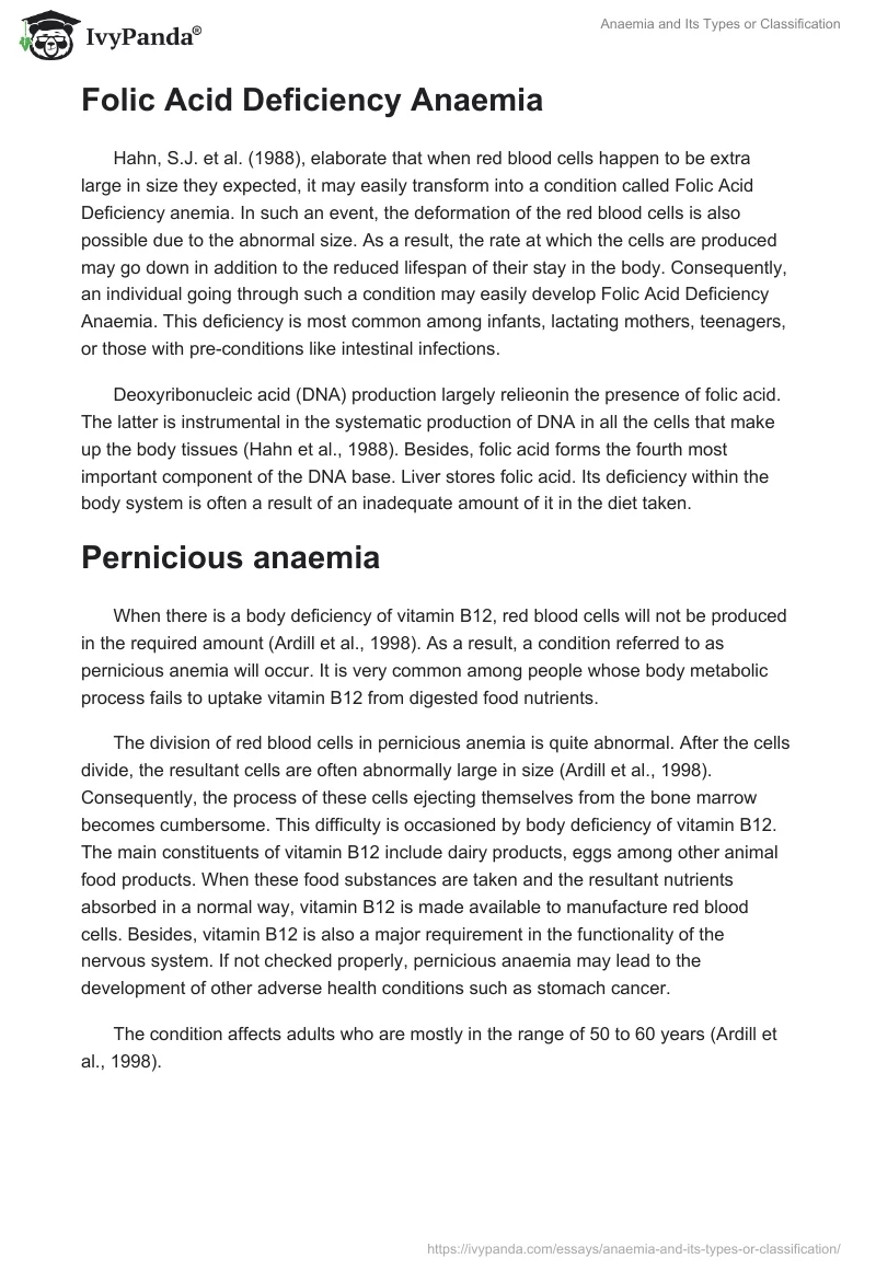 Anaemia and Its Types or Classification. Page 2