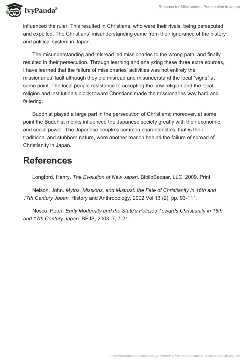 Reasons for Missionaries Persecution in Japan. Page 5